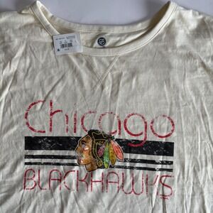 NHL Chicago Blackhawks Women's Large Retro Short‎ Sleeve Jersey Tee Hockey NEW